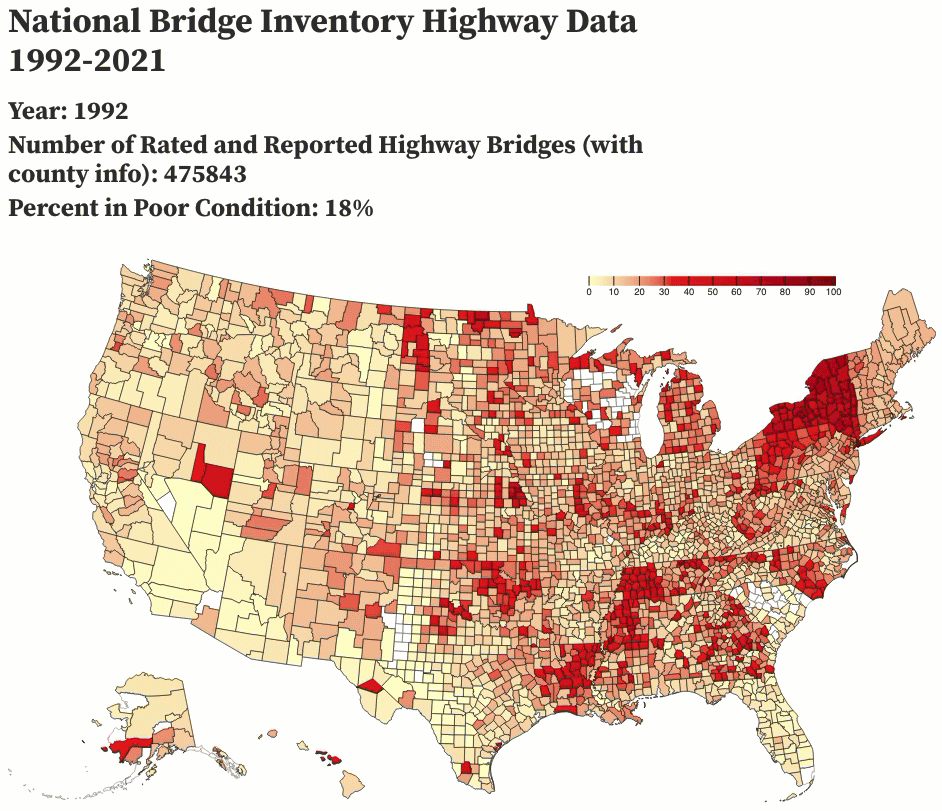 U.S. Highway Bridge Conditions - 1992-2021