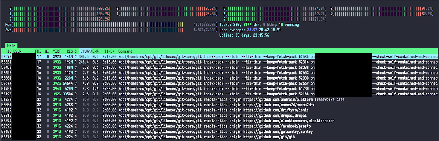 HTOP Output